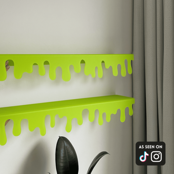 drippy shelves lime green matte