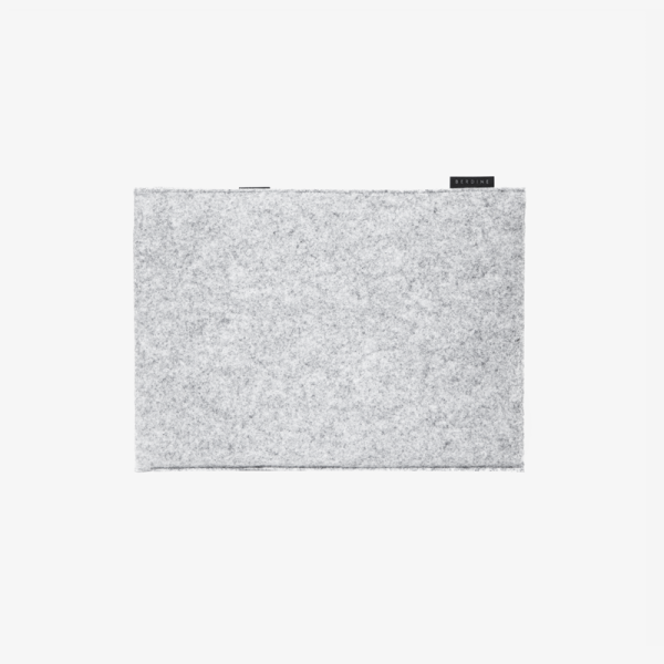 wool felt laptop sleeve light grey back