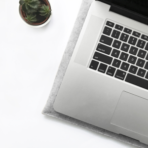 wool felt laptop sleeve light grey top