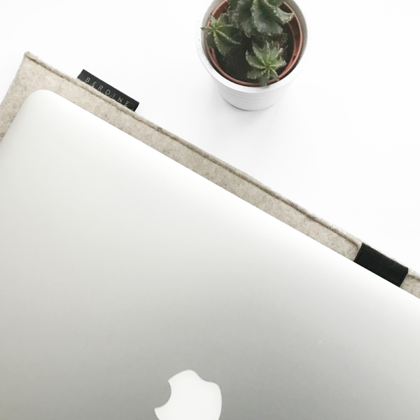 wool felt laptop sleeve sand top